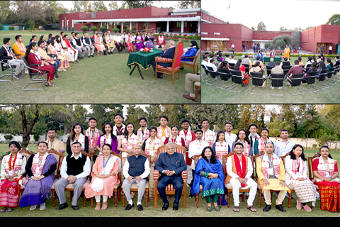 Students from Assam  under EBSB met Governor of Punjab, His excellency Sh. Banwarilal Purohit ji