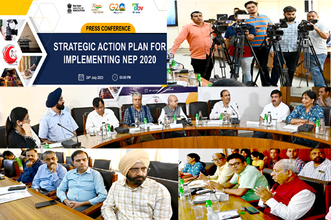 NITTTR Chandigarh organized a Press Conference on 24th July, 2023 on the occasion of 3rd Anniversary of NEP implementation